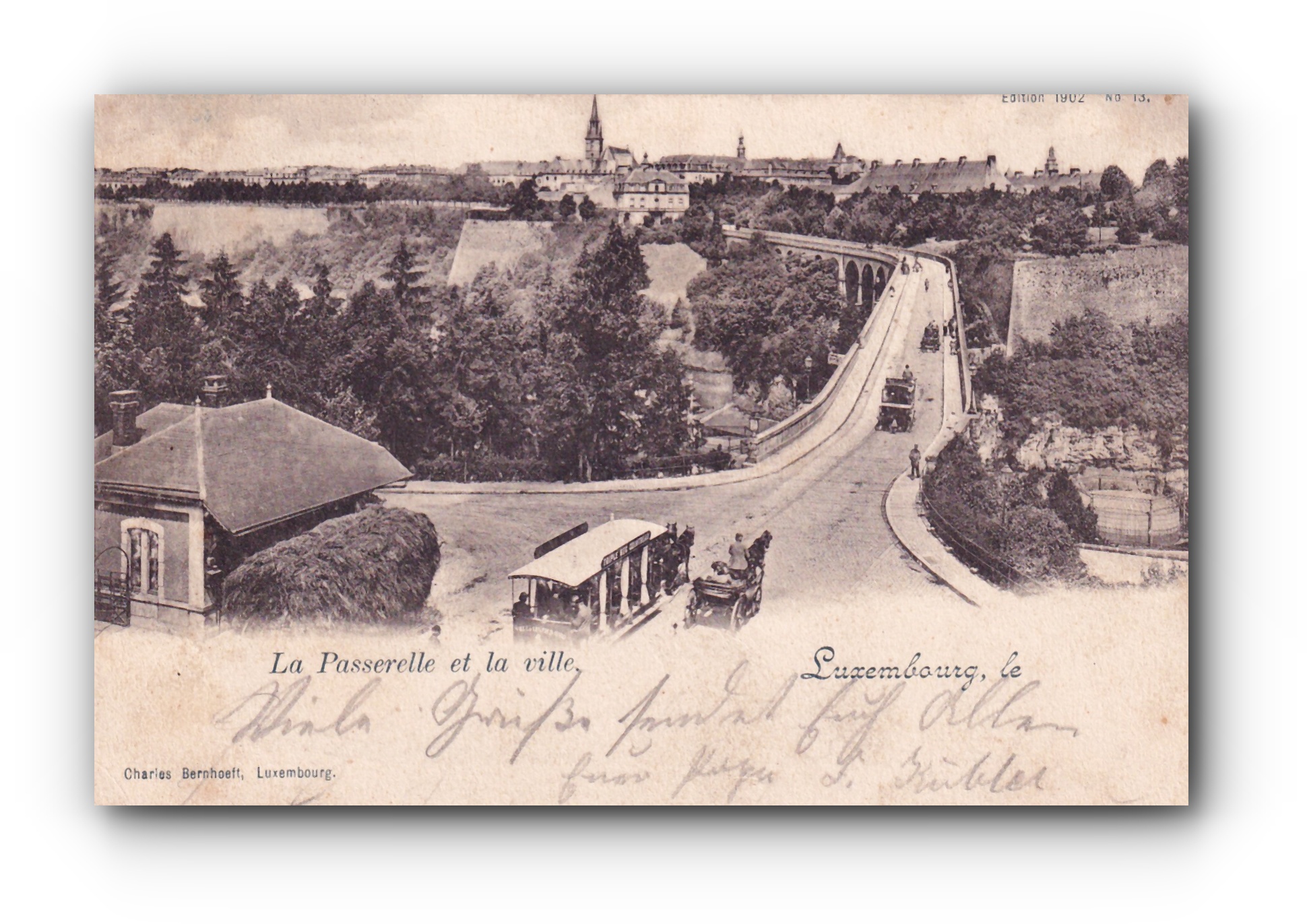 - La Passerelle et la ville - LUXEMBOURG  - 06.07.1902 -