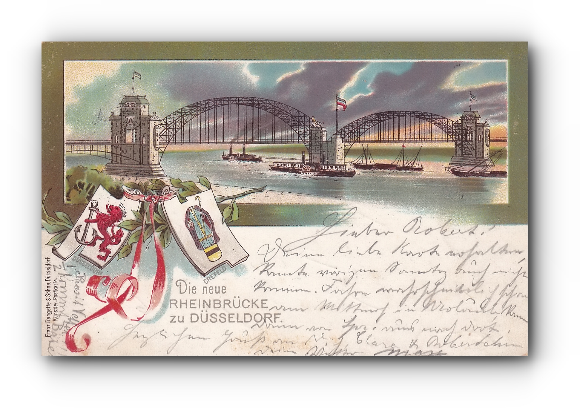 - Die Neue Rheinbrücke zu DÜSSELDORF - 17.12.1898 -