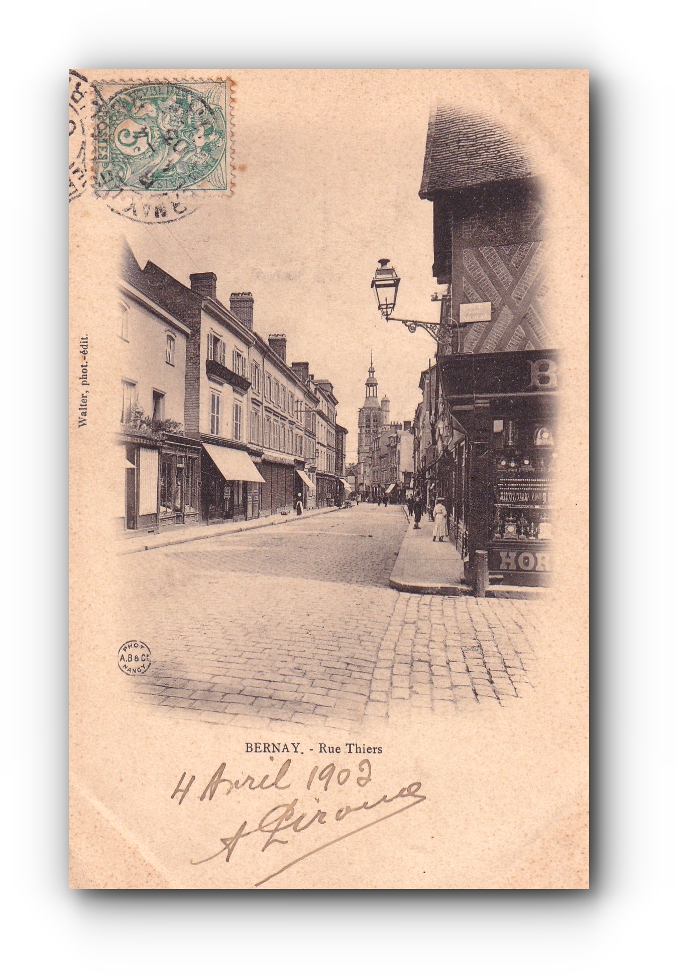 -  Rue Thiers - BERNAY - 04.04.1902 -