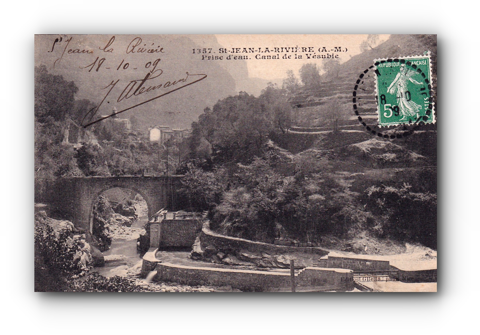 - Prise d'eau - Canal de la Vésubie - St. - JEAN - LA - RIVIÈRE - 18.10.1909 -