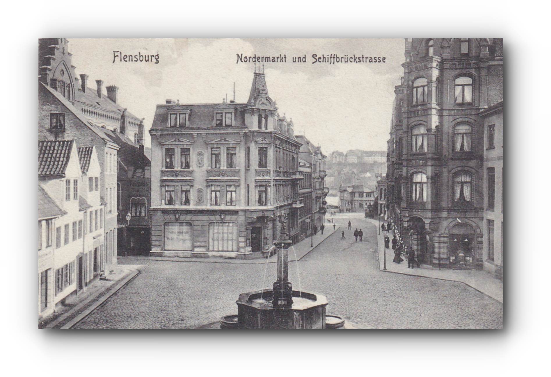 - FLENSBURG - Nordermarkt und Schiffbrückstrasse -09.05.1901 -