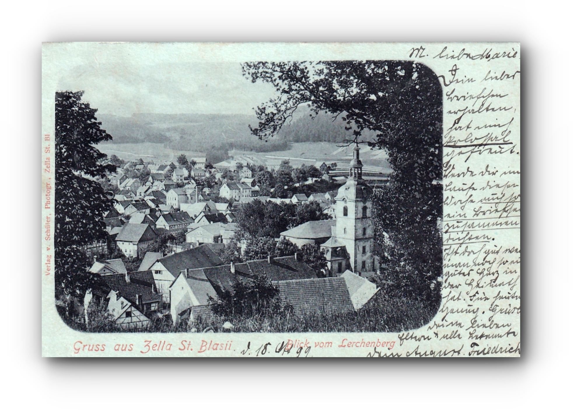 Gruss aus ZELLA ST. Blasii -18.10.1899