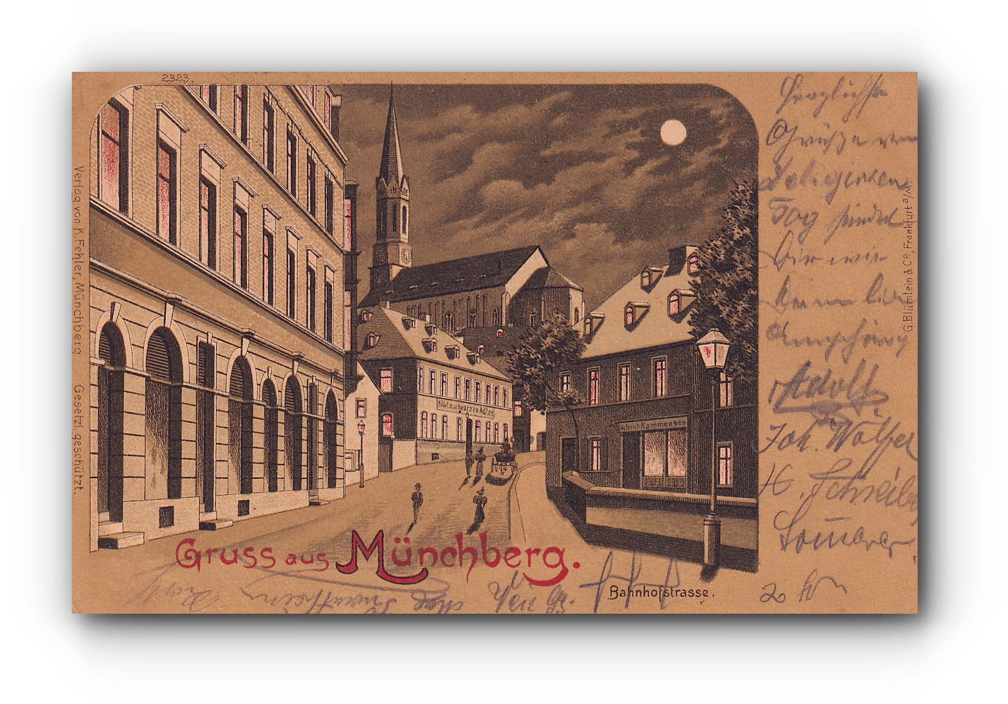 - Gruss aus MÜNCHBERG - Bahnhofstrasse - 31.03.1901 -