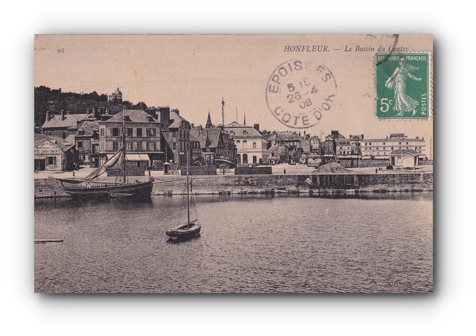 HONFLEUR - 26.04.1908 - Le Bassin du Centre - Das zentrale Becken - The Central Basin