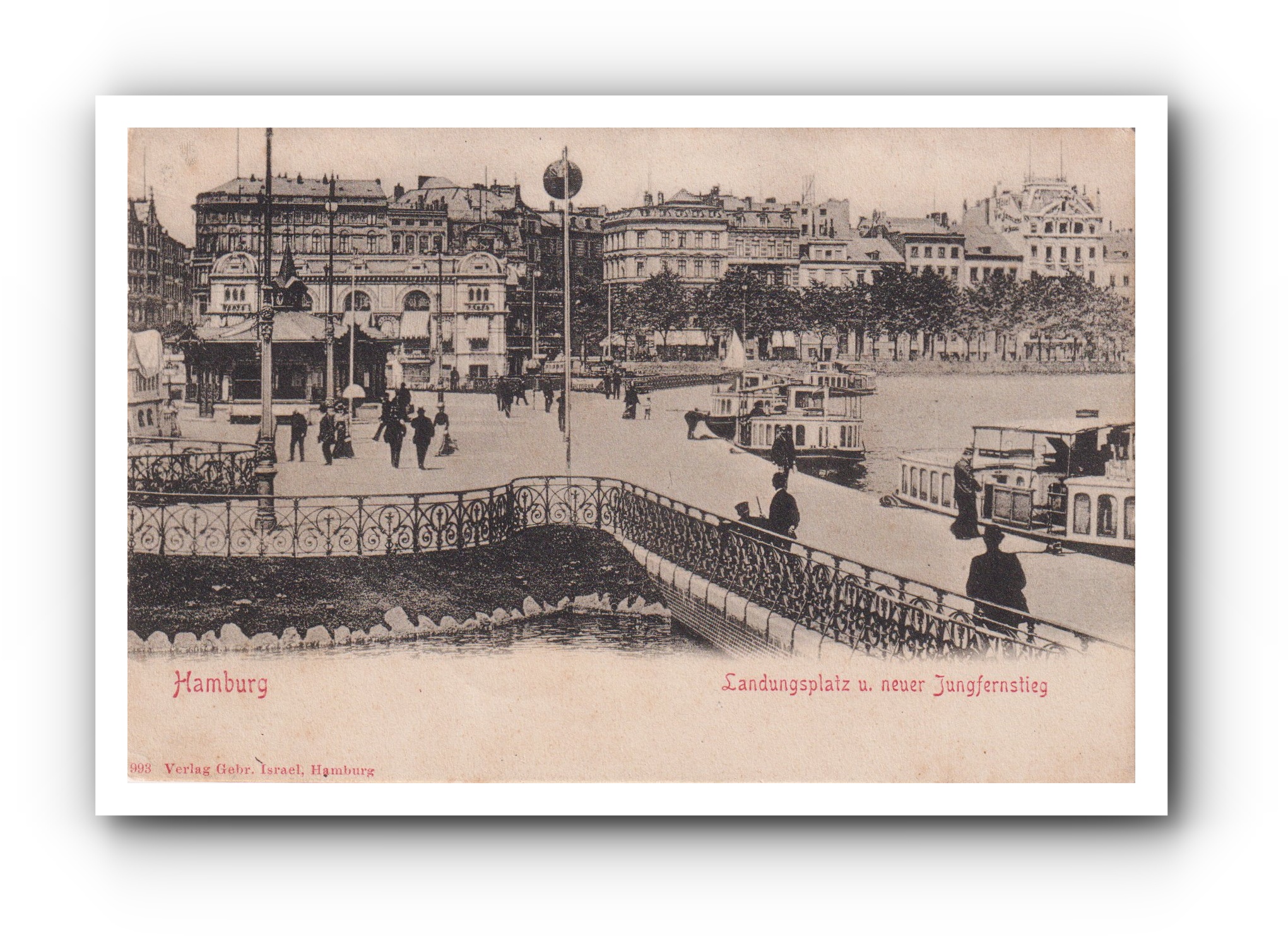- Landungsplatz u. neuer Jungfernstieg - HAMBURG - 24.06.1906 -