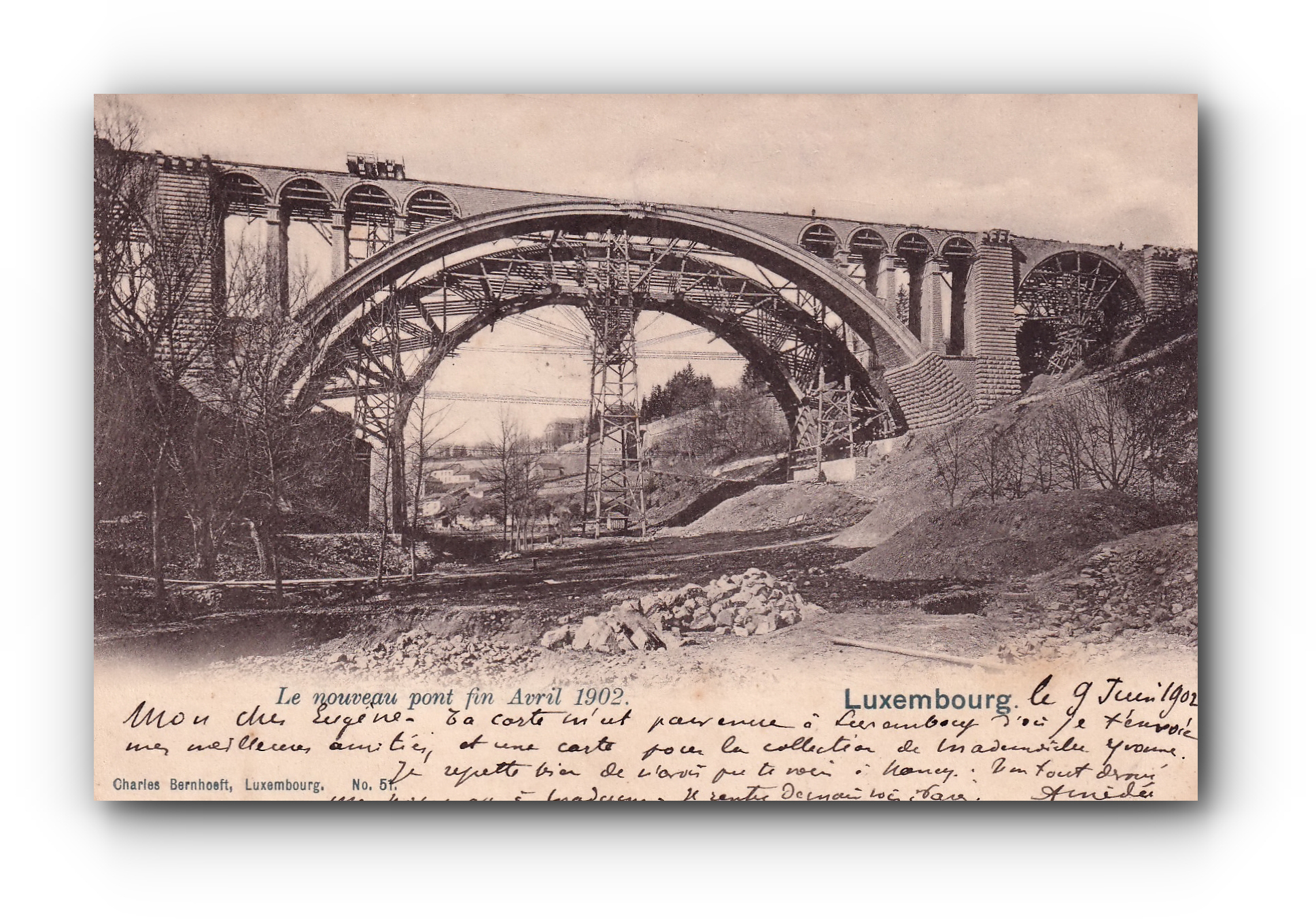 - Le nouveau pont fin Avril 1902 - LUXEMBOURG  - 09.07.1902 -