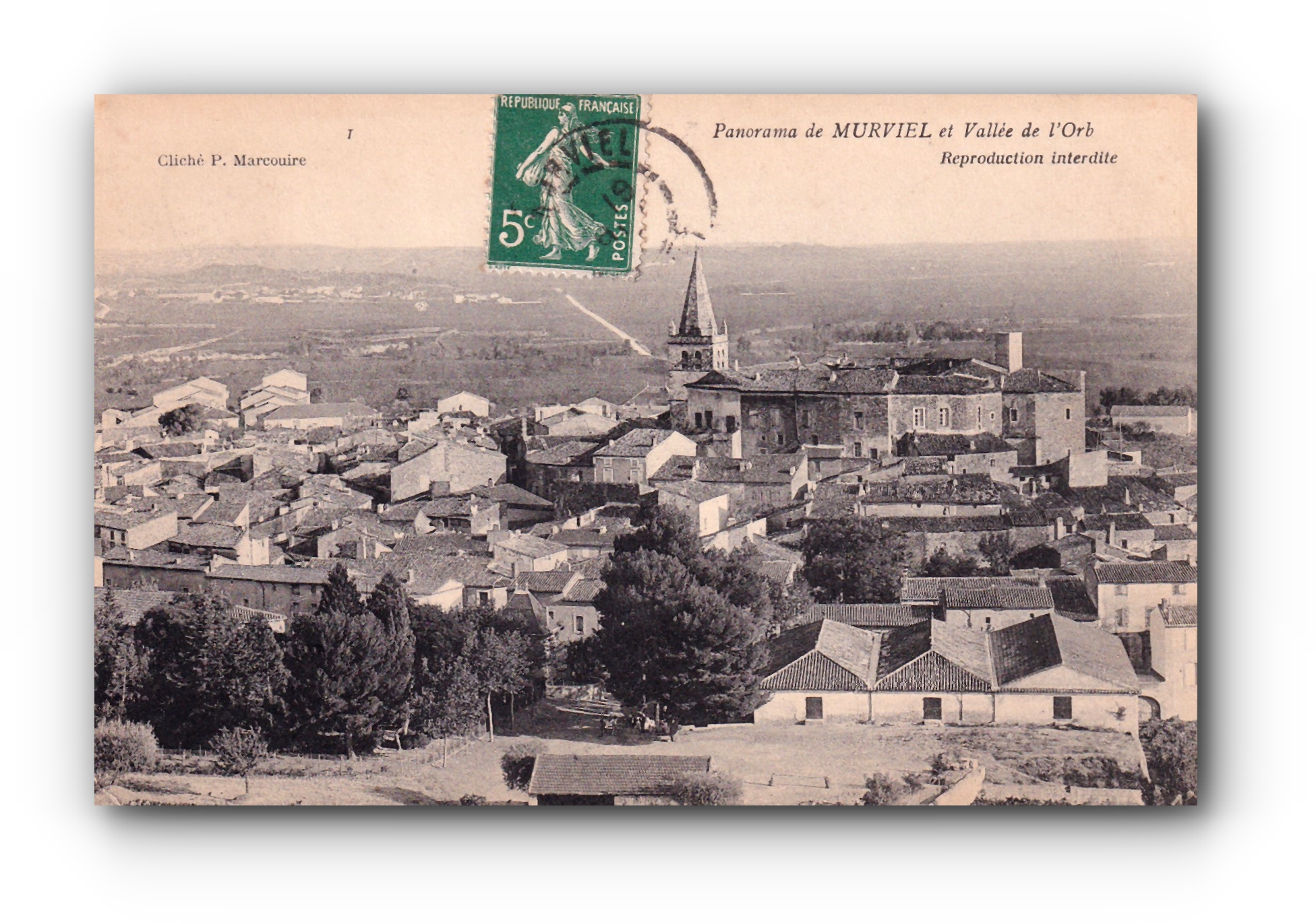 - Panorama de MURVIEL et Vallée de l'Orb - 1907 -