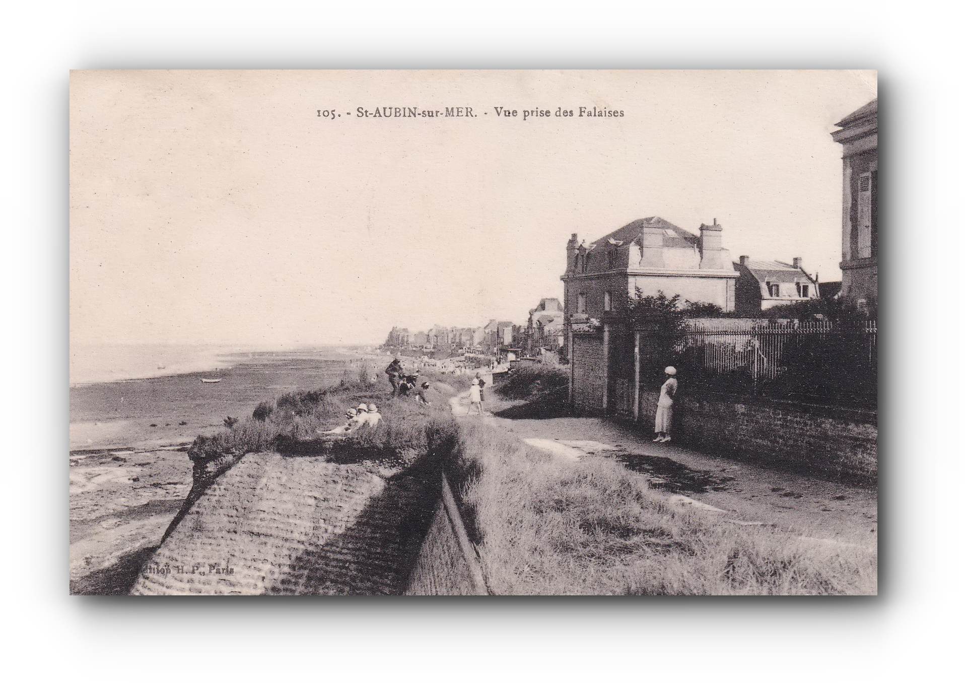 St.AUBIN sur MER - Vue prise des Falaises - 1927