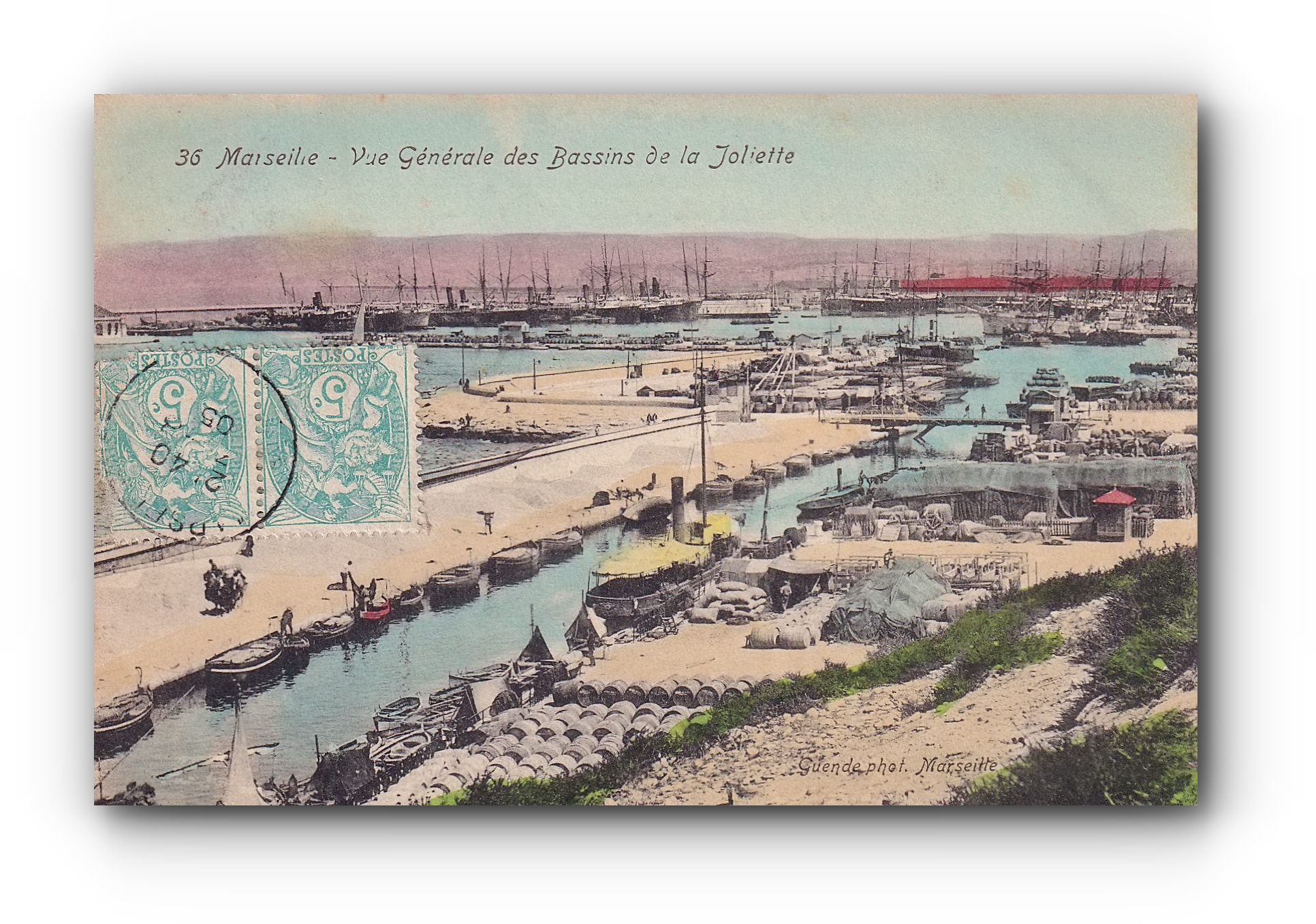 - Vue Générale des Bassins de la Joliette - MARSEILLE - 1905 -