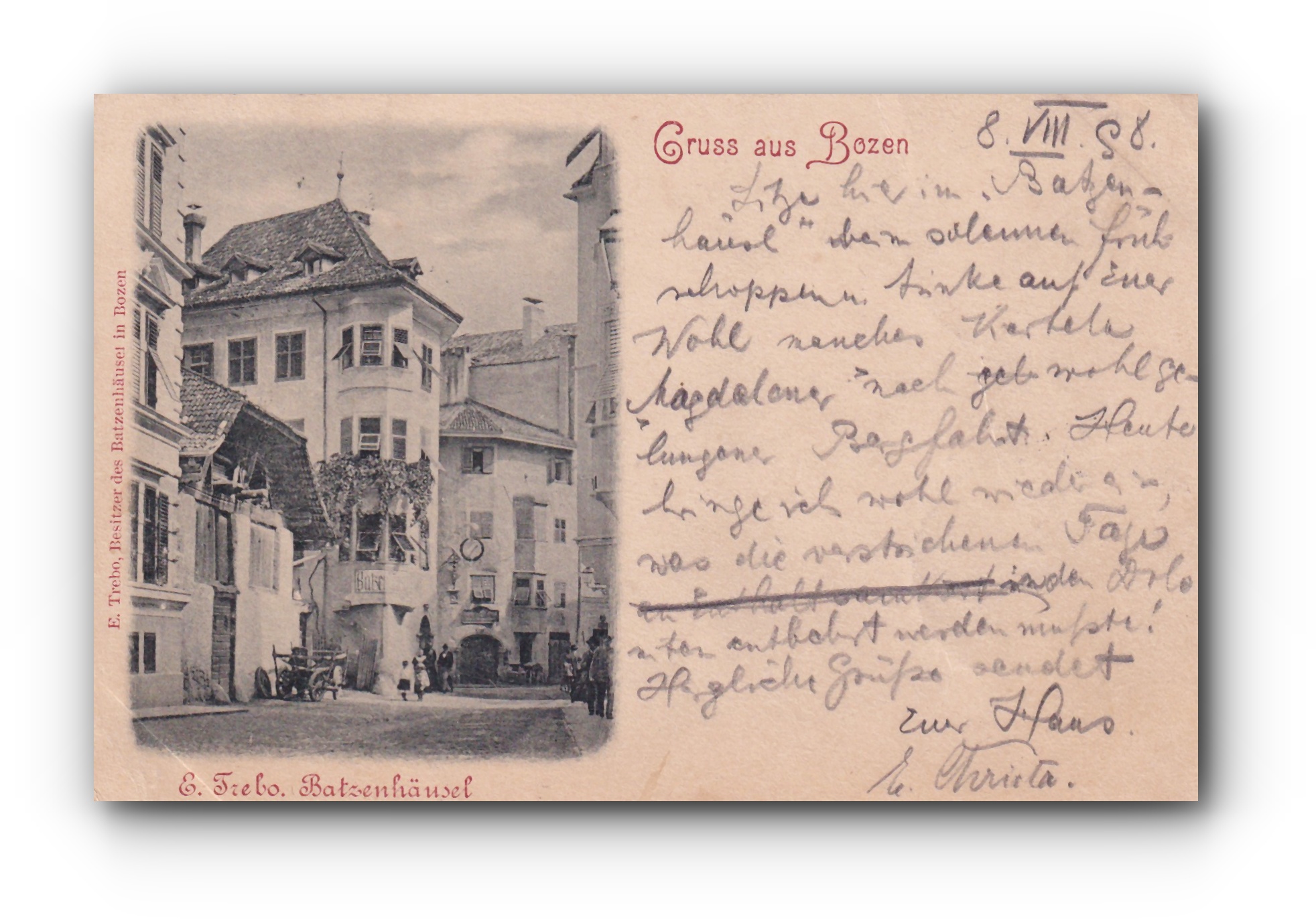 - Gruss aus BOZEN - 08.08.1898 -
