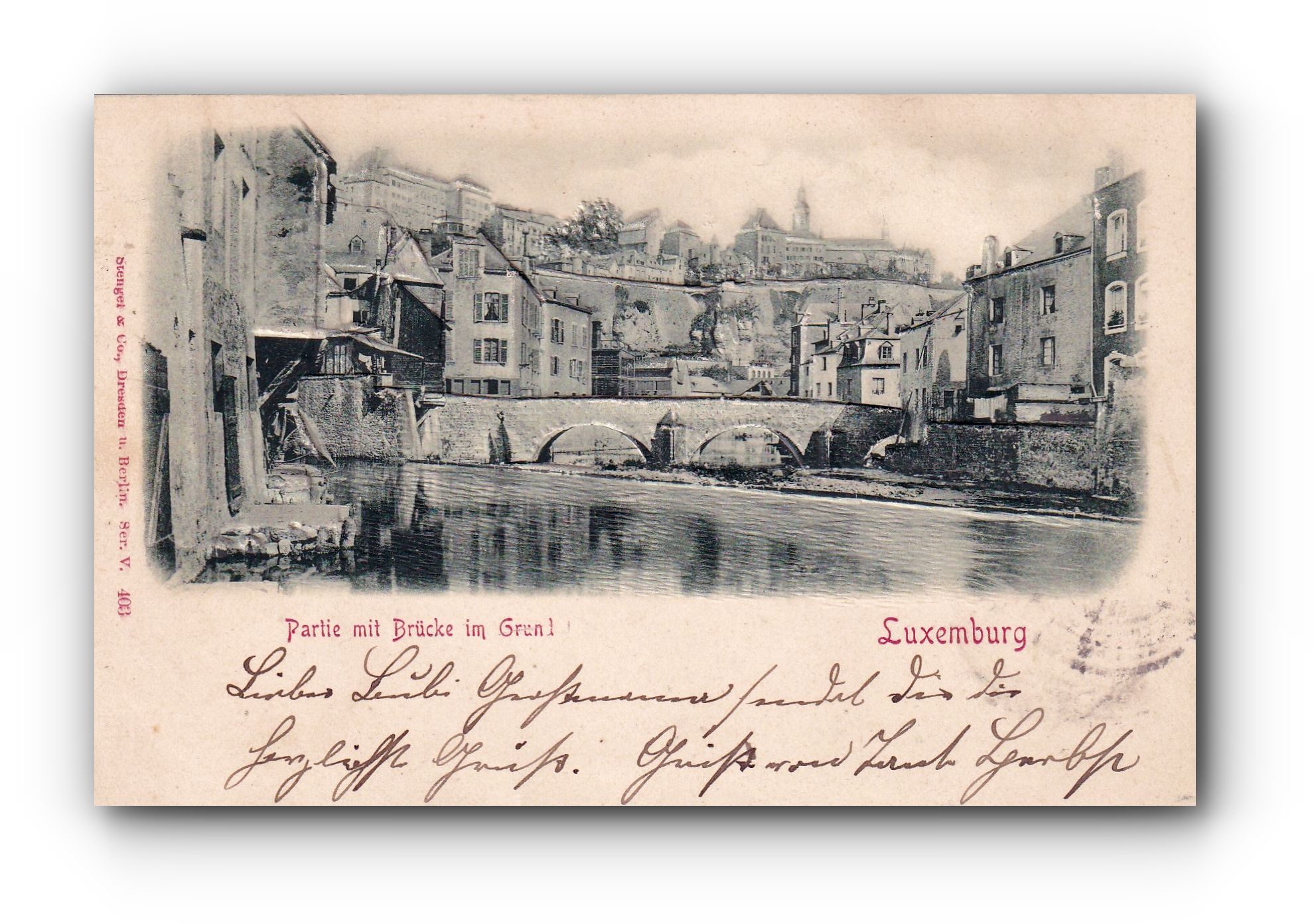LUXEMBURG  - Partie mit Brücke im Grund - 29.08.1900 -papier gaufré