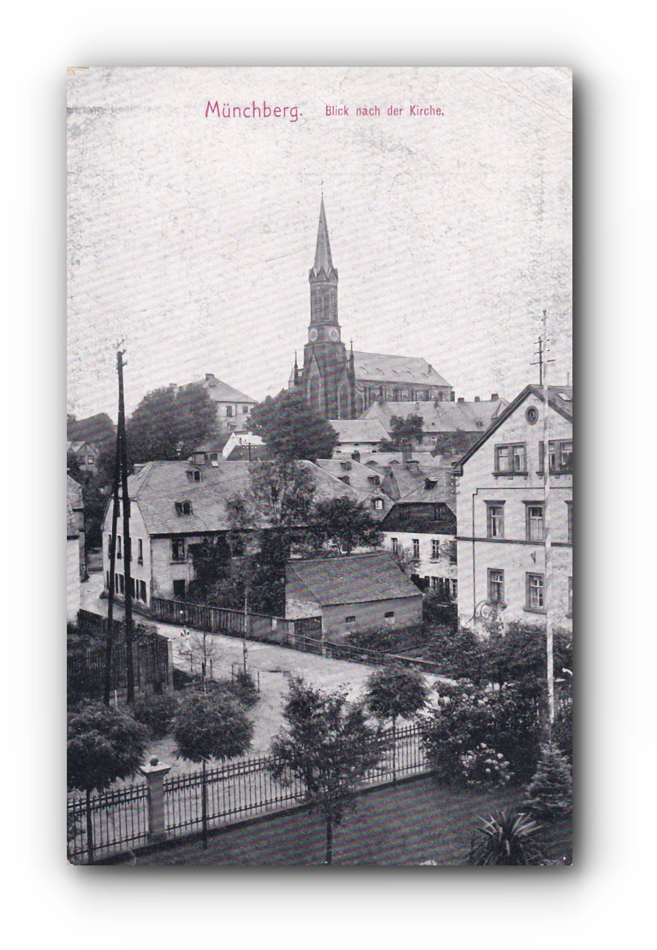MÜNCHBERG - Blick nach der Kirche - 27.02.1916