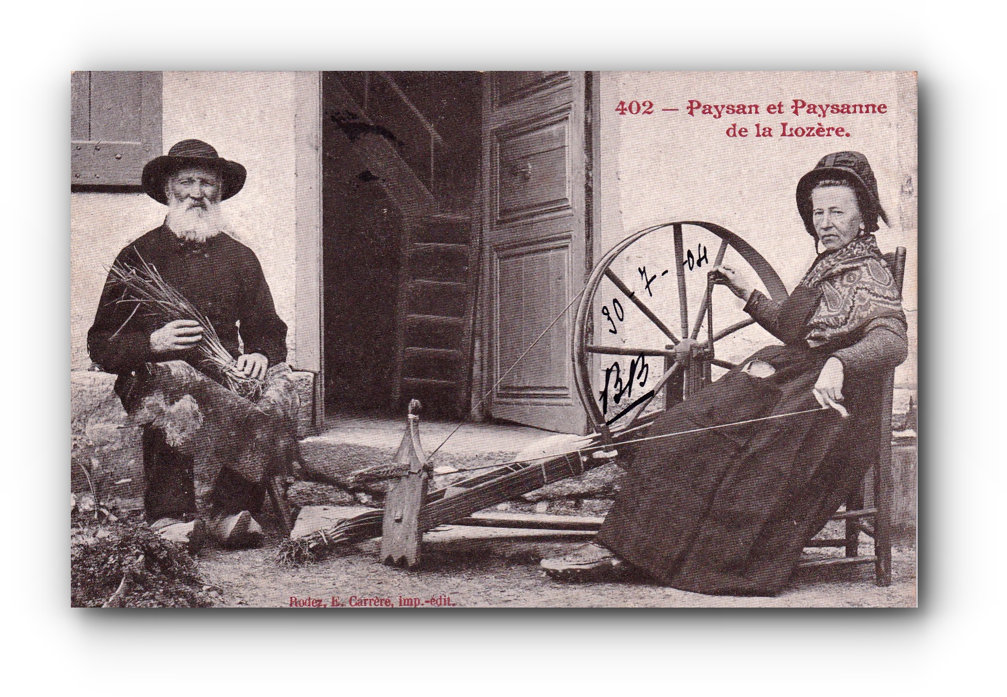 Paysan et Paysanne de la Lozière - 30.07.1904 - Bauer und Bäuerin aus der Lozière - Farmer and farmer's wife from the Lozière