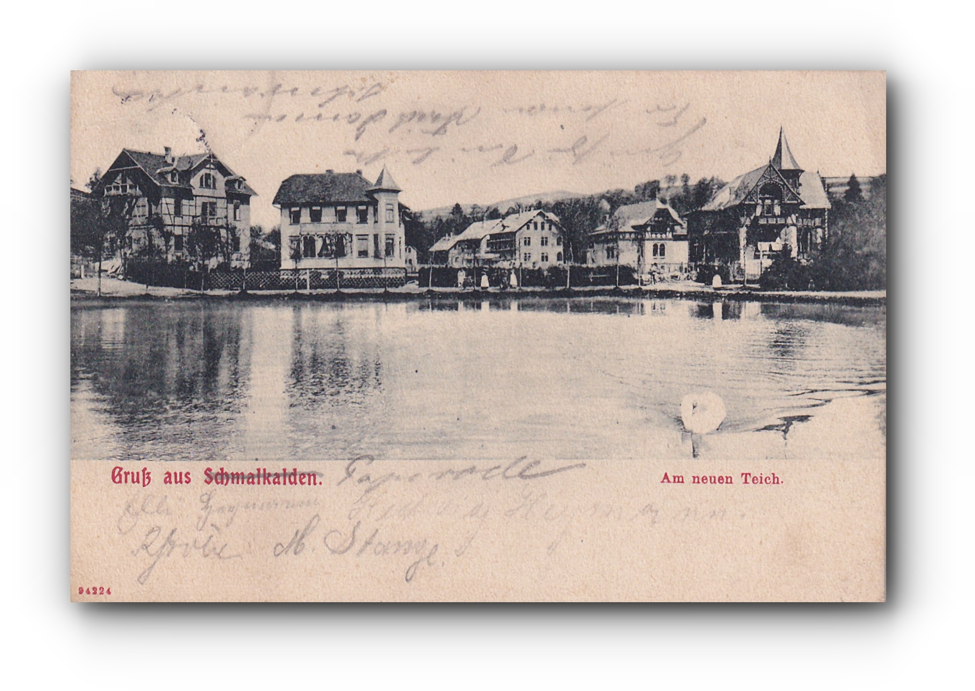 Gruß aus SCHMALKALDEN - Am neuen Teich - 29.07.1907