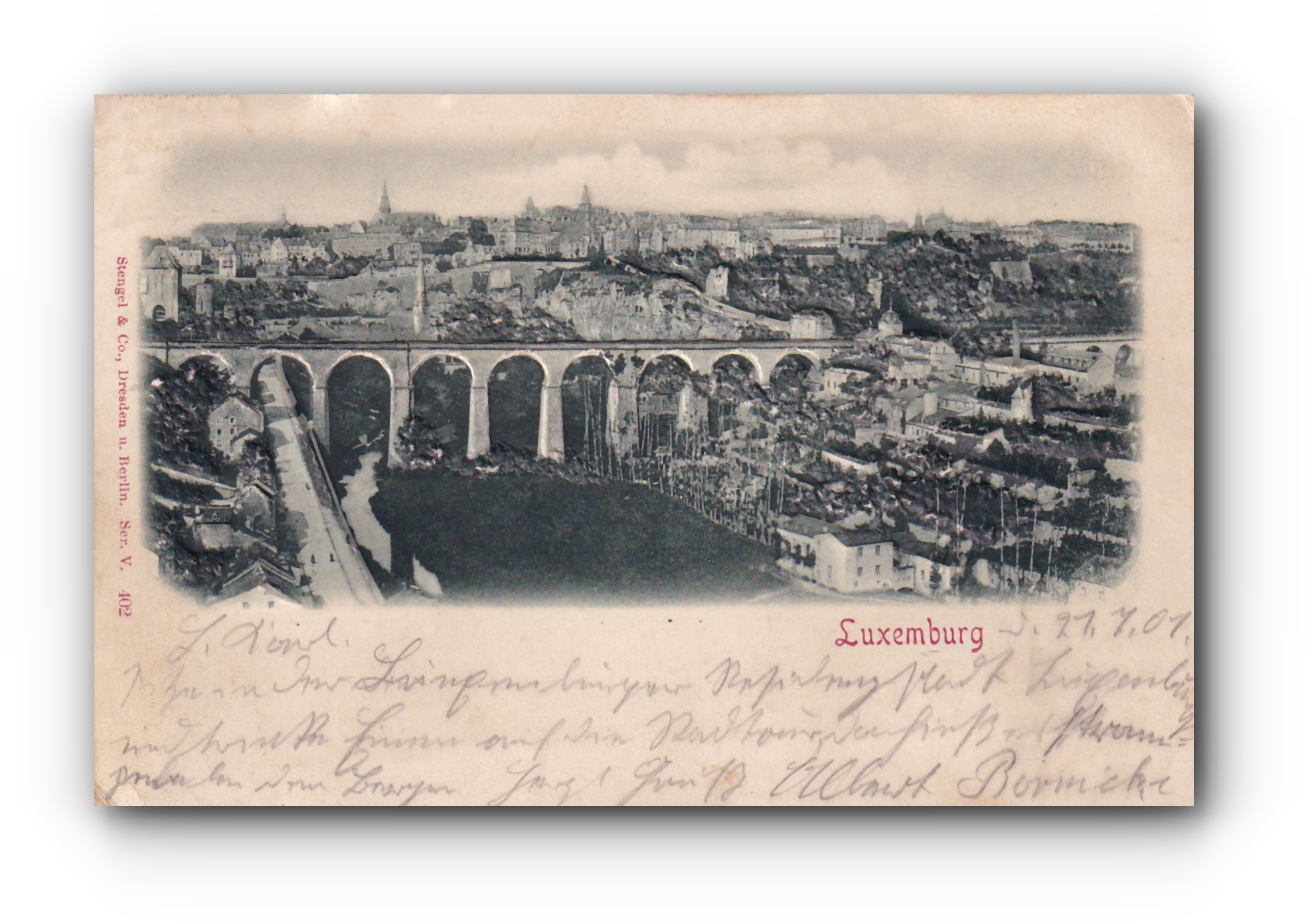LUXEMBURG  -21.07.1901 - carte papier  gaufré