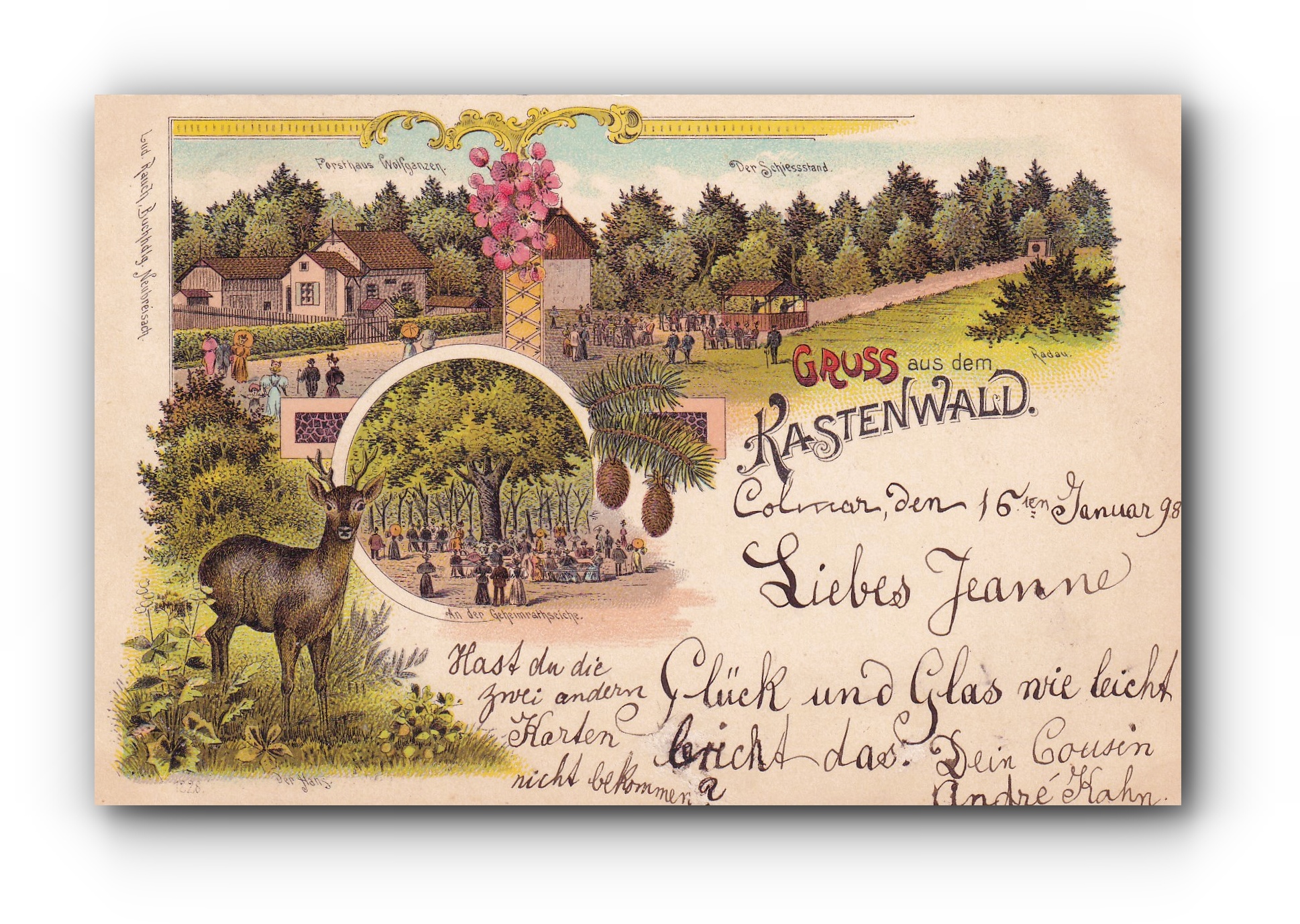 - Gruss aus dem Kastenwald - 16.01.1898 -
