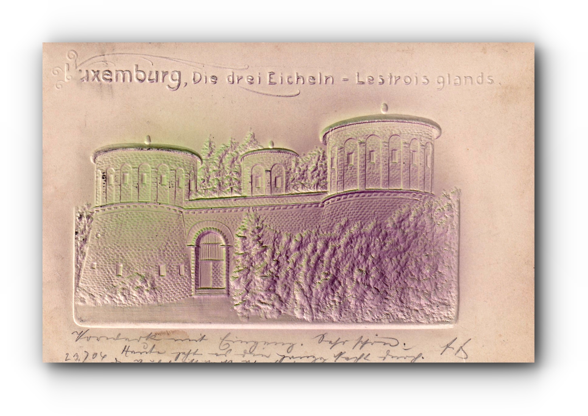 - Die drei Eicheln - Les trois glands - LUXEMBURG - carte relief - 24.07.1904 -