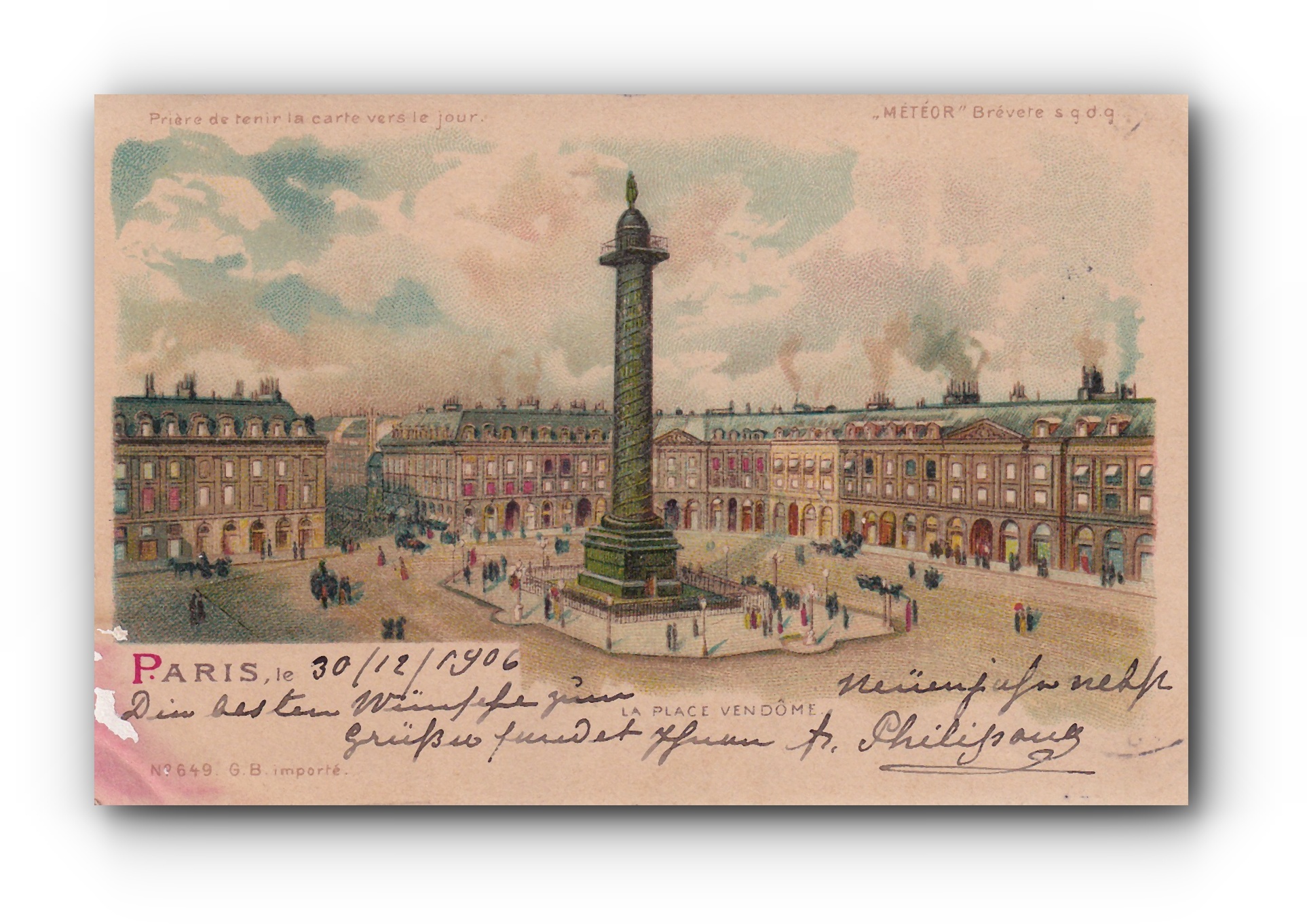 - La Place Vendôme - PARIS - 30.12.1906 -