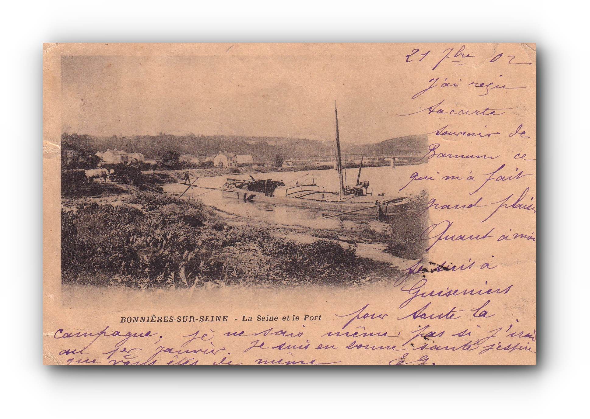 BONNIÈRES - SUR - SEINE - La Seine et le Port - 21.09.1902