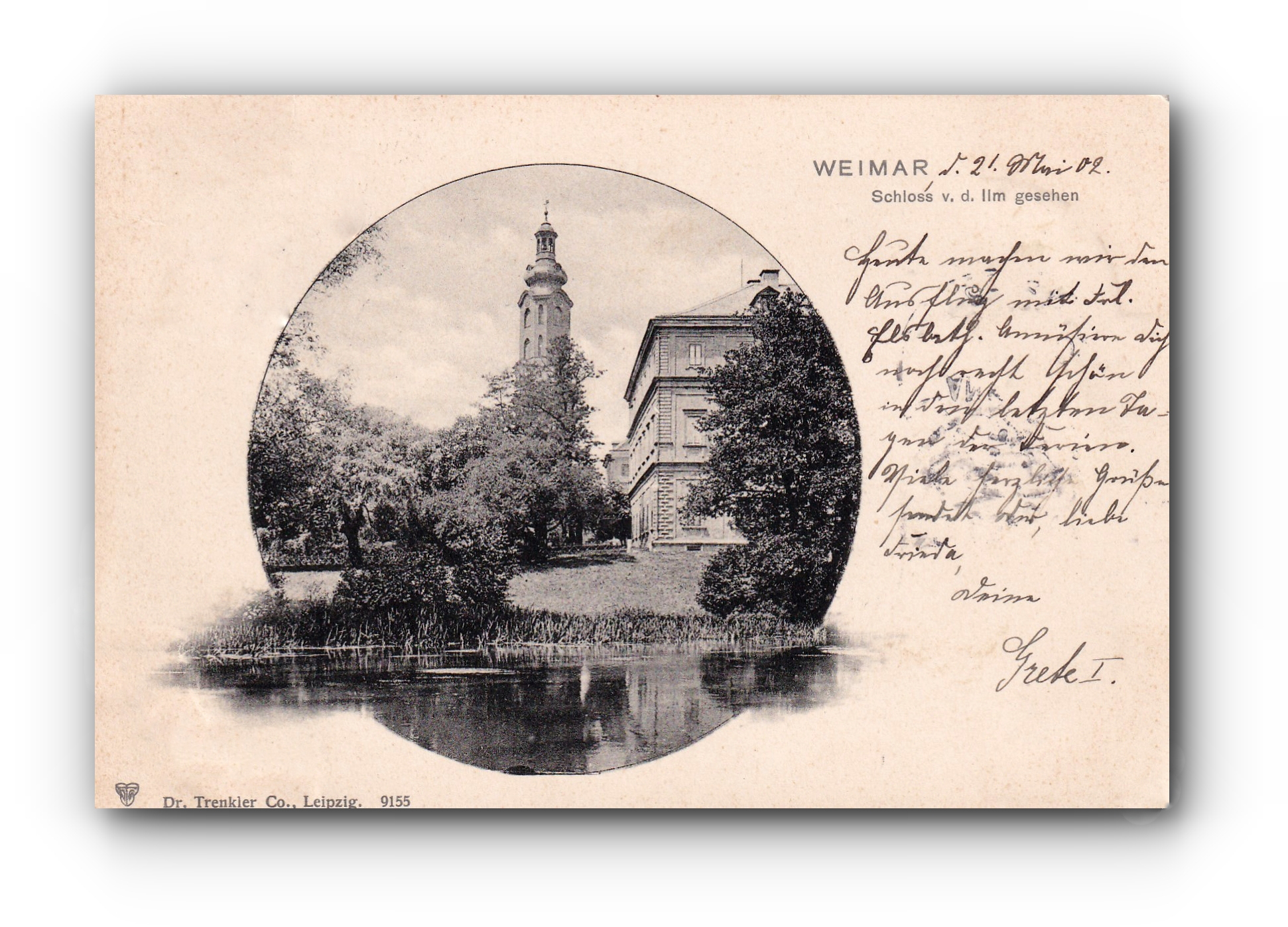 WEIMAR - Schloss von der Ilm gesehen - 21.05.1902