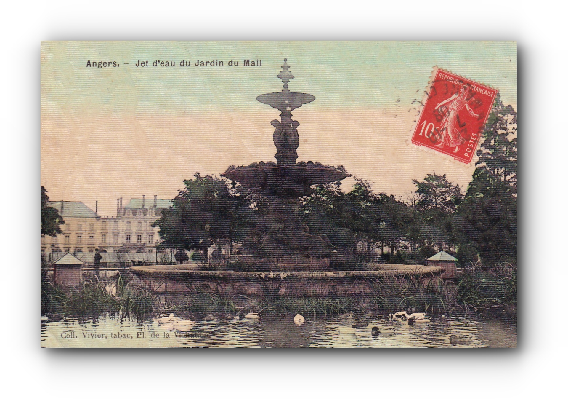 - Jet d'eau du Jardin du Mail - ANGERS  - 1908 - Département de Maine-et-Loire -