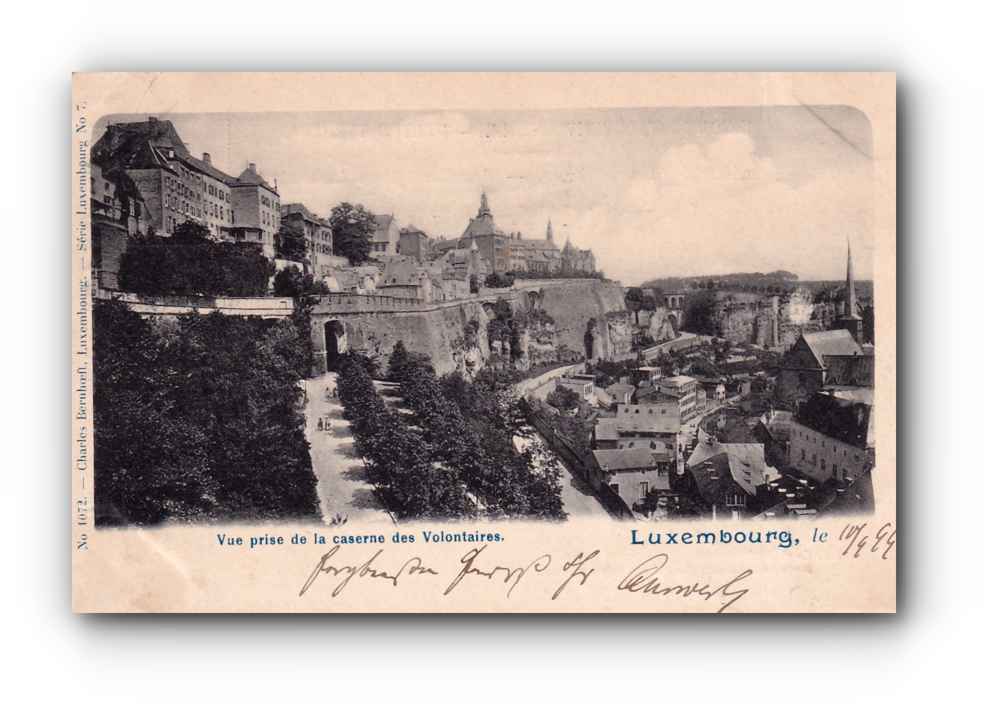 LUXEMBOURG  - Vue prise de la caserne des Volontaires - 10.09.1899