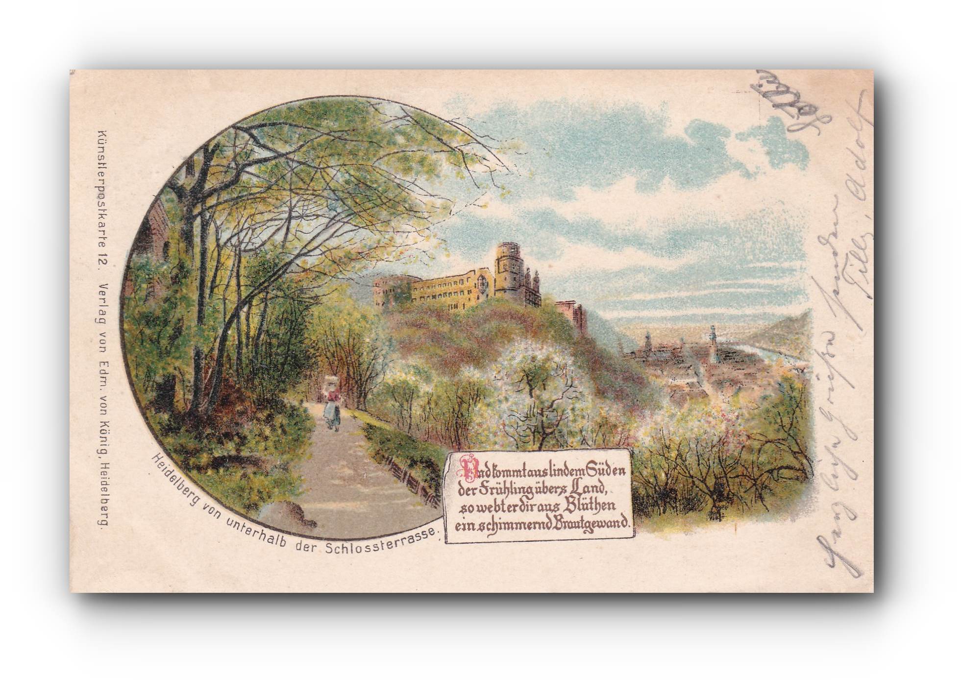 - HEIDELBERG  von unterhalb der Schlossterrasse - 31.07.1898 -