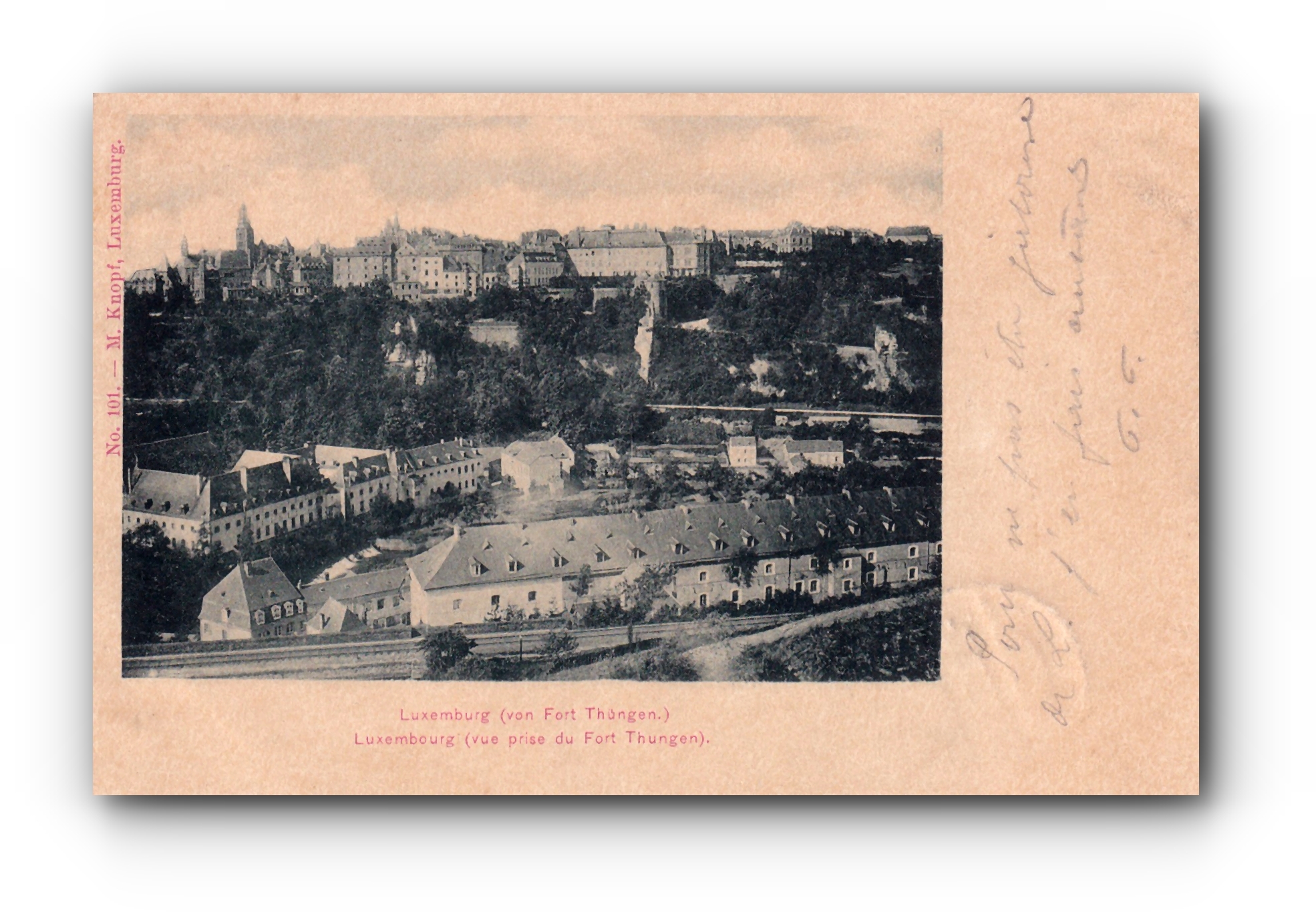 LUXEMBOURG - vue du Fort Thungen - 02.09.1900