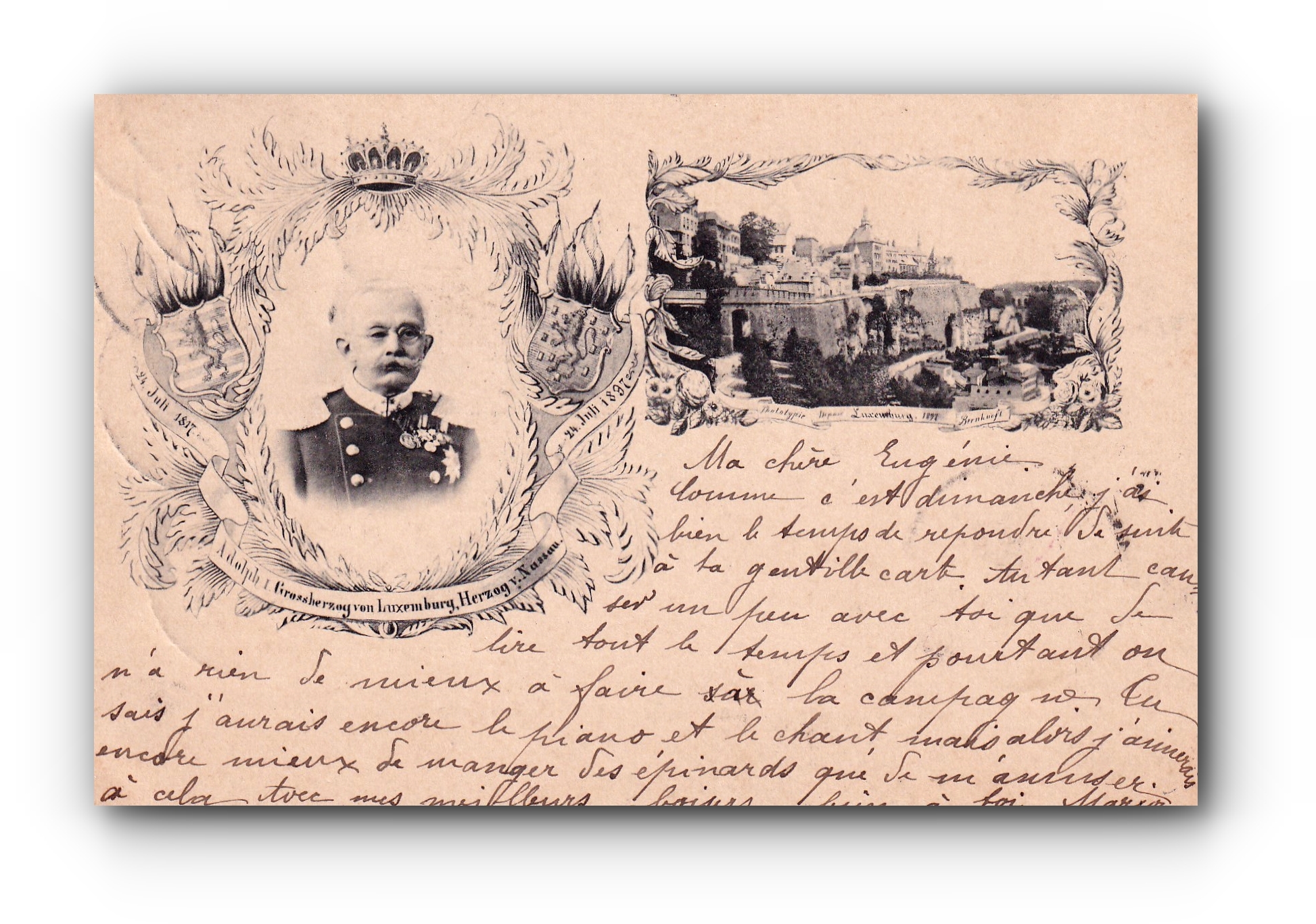 - Adolphe - Grossherzog von LUXEMBURG - 24.10.1898 -