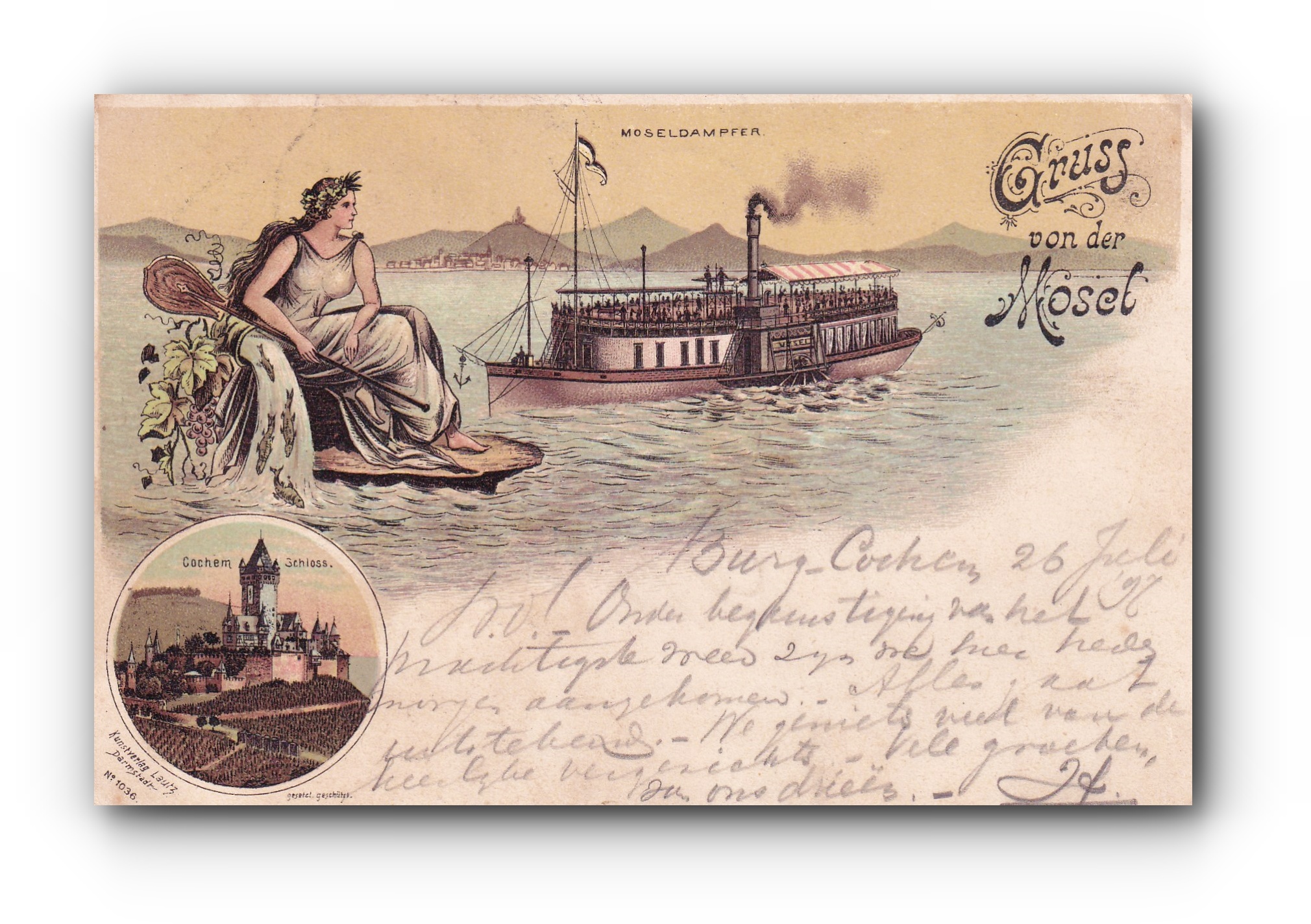 Gruss von der Mosel - 26.07.1897 - Salutations depuis la Moselle - Greetings from the Moselle