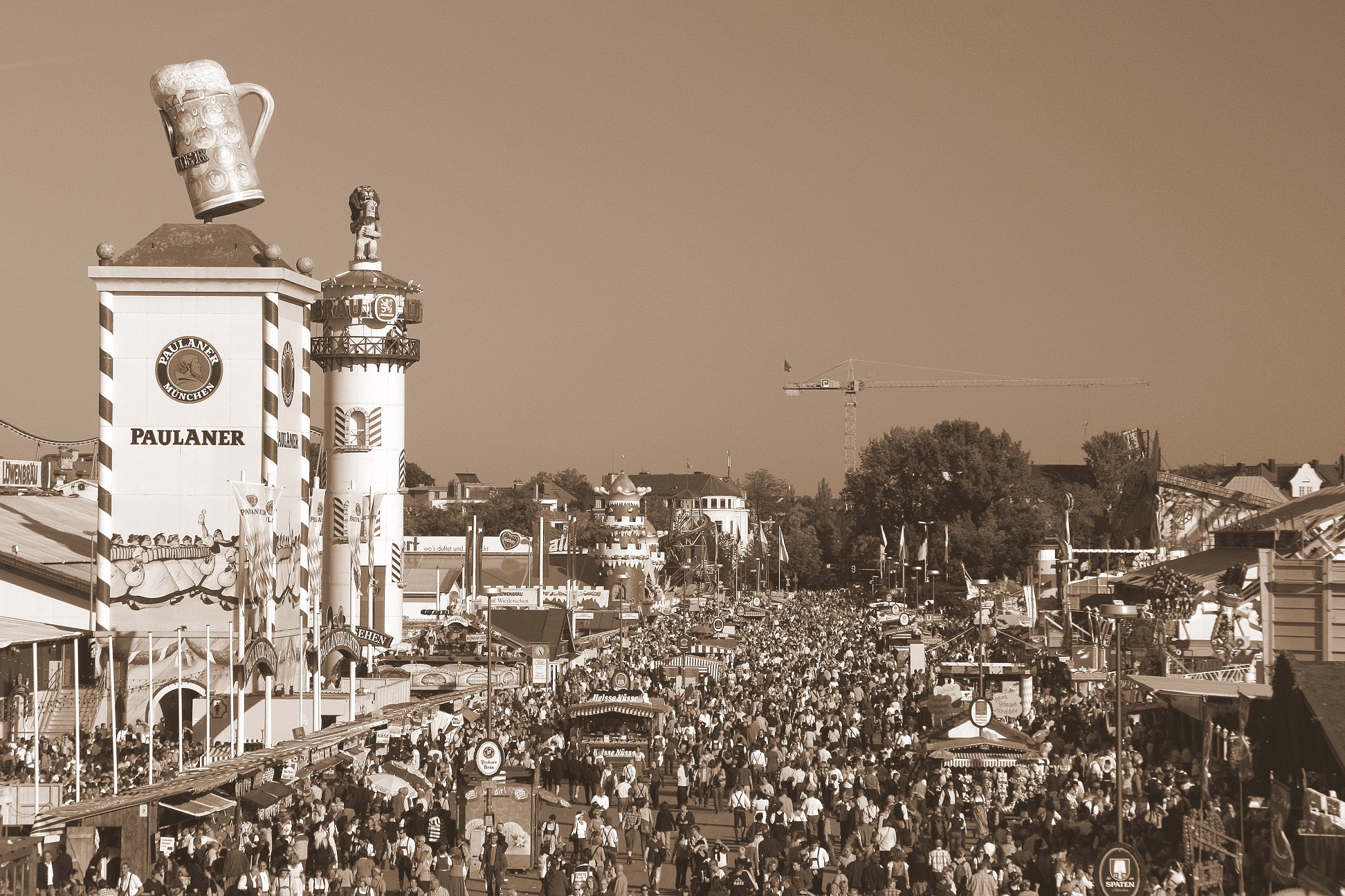 View from Bavaria Statue down to Theresienwiese/Oktoberfest, Munich, Germany (2010)