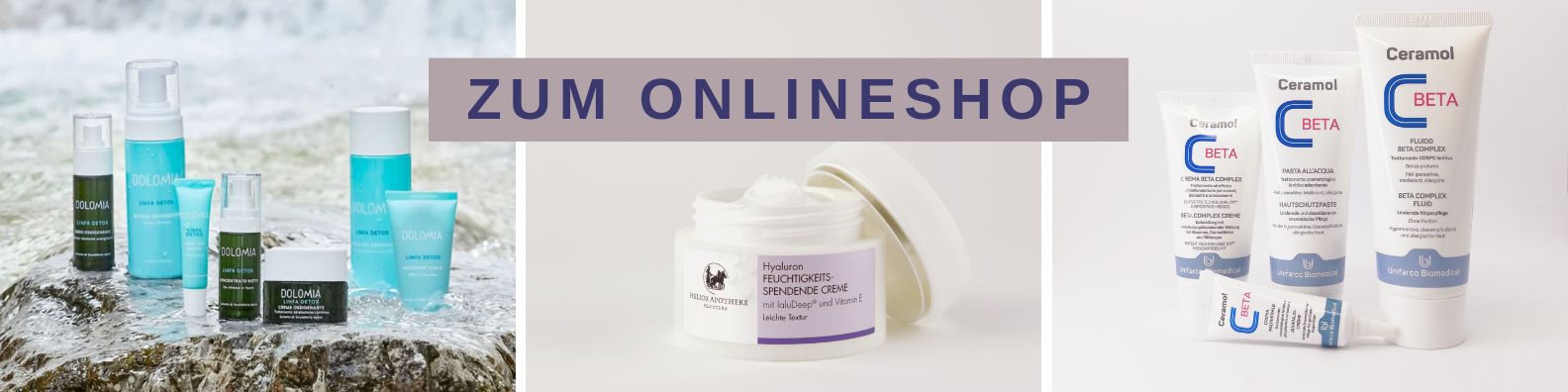 Onlineshop der Helios Apotheke in Klosters für Kosmetiklinie der Eigenmarke.