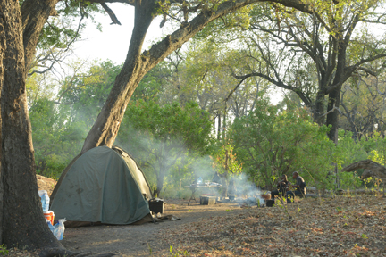 unser Camp am Okavango