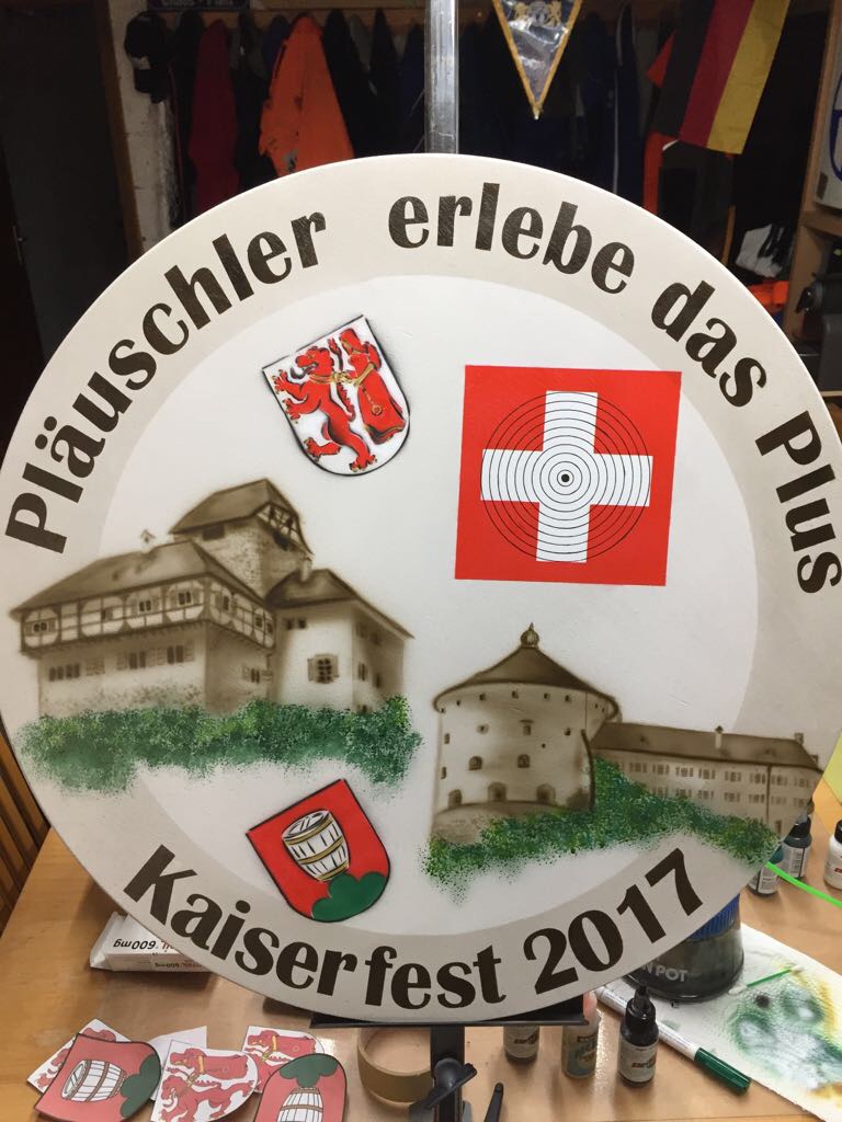 Andrea hat diese Scheibe mit Air Brush gemacht