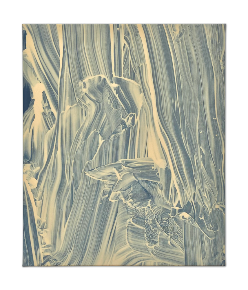 evo peach 25, 50x60cm, acrylic on canvas, STREAK series