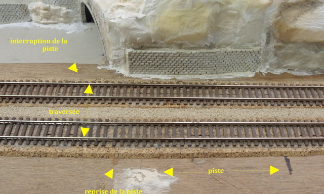 la future piste de voie au passage d'un étroit