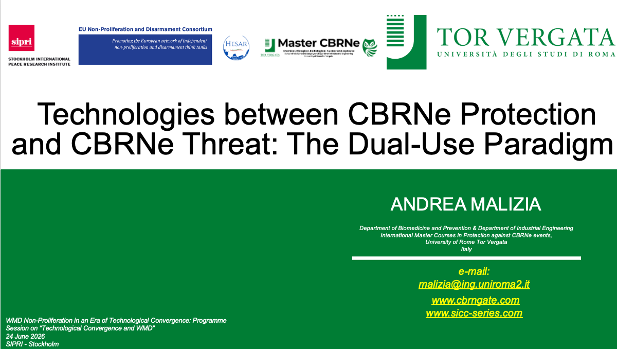 Prof. Andrea Malizia Invited to Lecture at the SIPRI–EUNPDC International Course on WMD Non-Proliferation and Disarmament