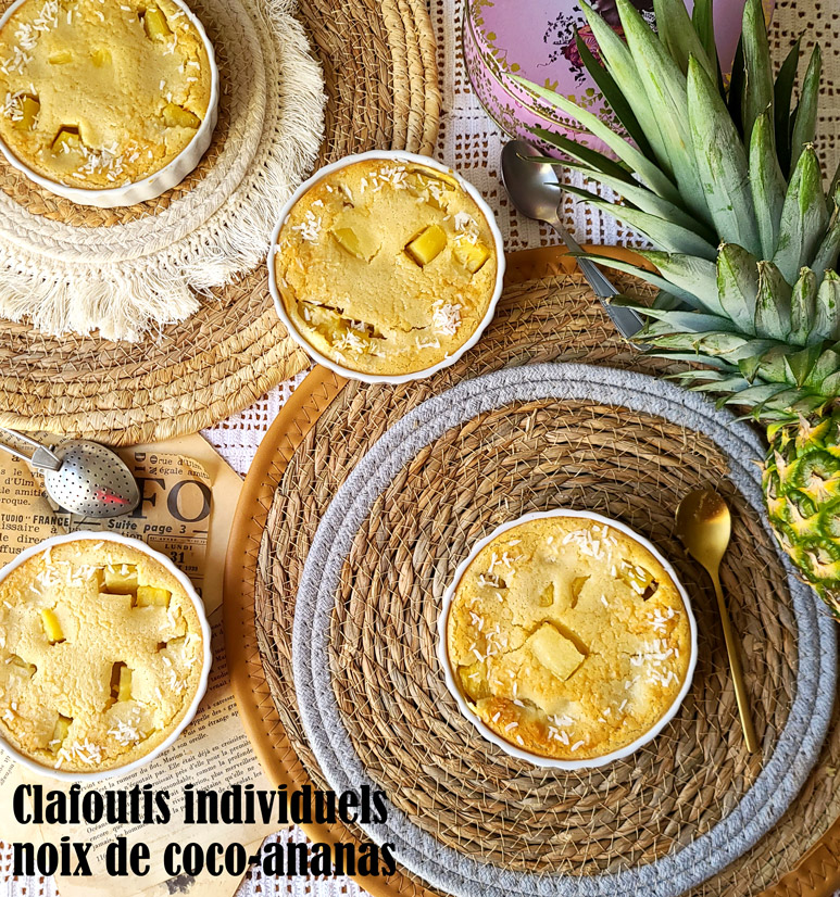Clafoutis individuels noix de coco-ananas