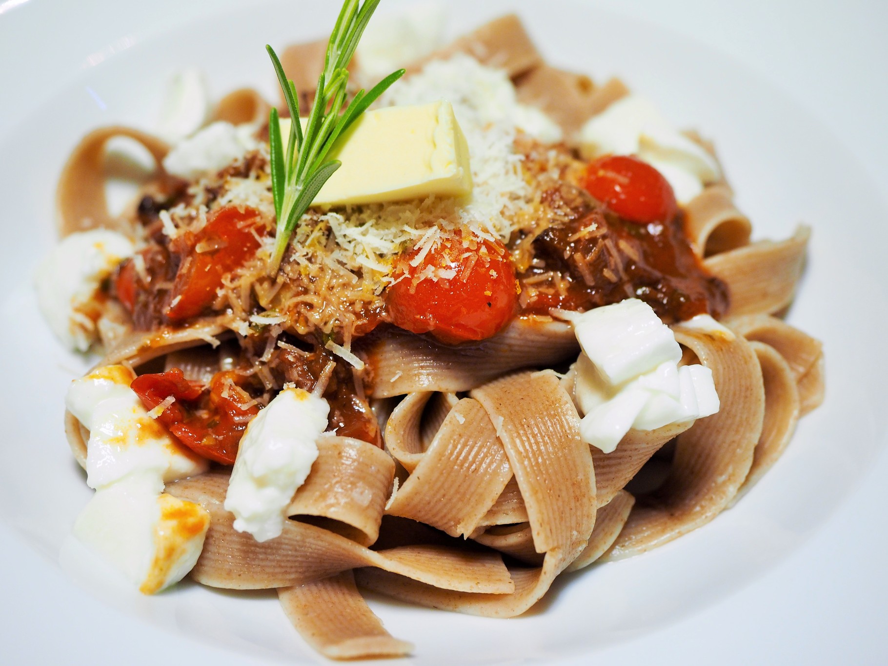 Tagliatelle Al Farro Amatriciana Warmekueche At