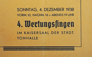 Bild: Festheft-Cover 4. Wertungssingen 1938