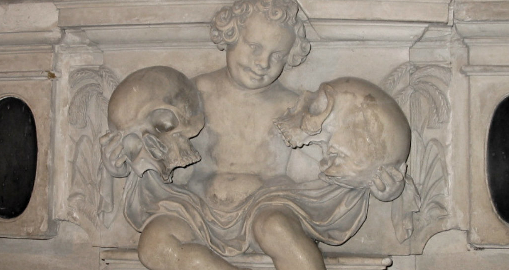 "L'enfant aux têtes de mort", monument funéraire famille Warin de Gondrecourt (Jean Richier) 16e siècle