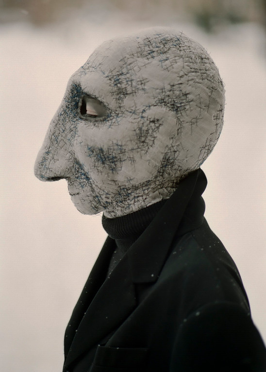 genähte Maske - Der Taubstumme Redner aus "Die Stühle" von Ionesco