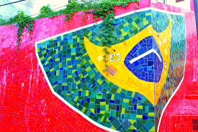 Bandeira do Brasil em Mosaico por Jorge Selarón. 