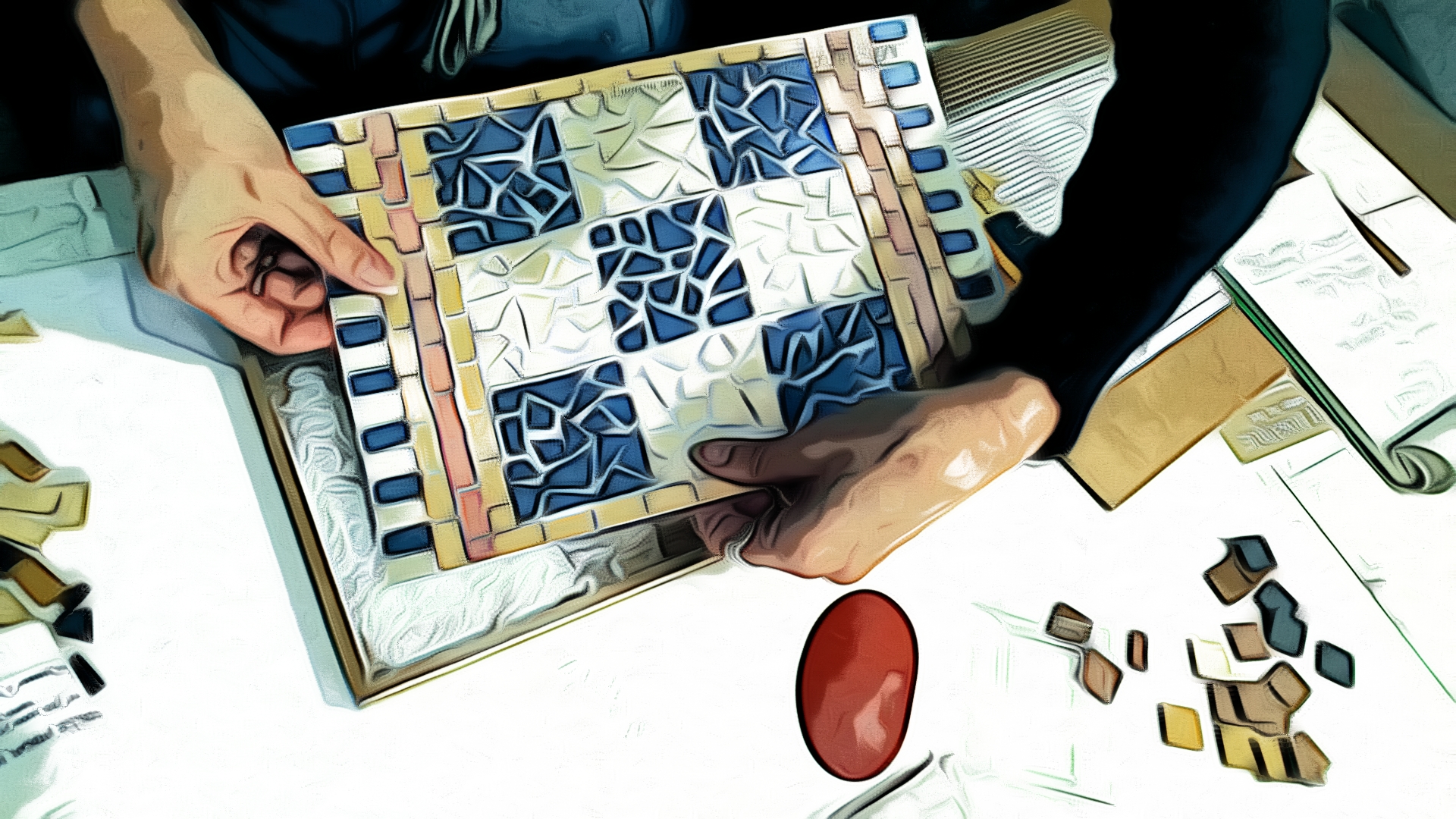 de la mosaïque sur filet