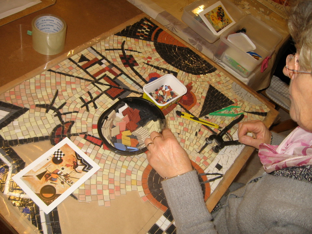 tableau contemporain d'Odette, mosaïque à St Vincent Lespinasse