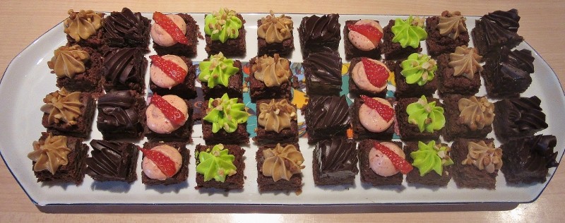 Petits fours réalisés à partir du brownie Brossard 