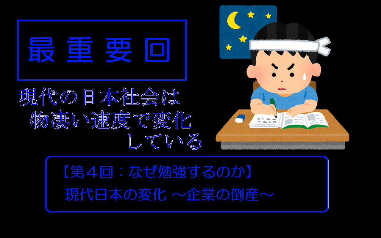 【第４回：なぜ勉強するのか】現代日本の変化 ～企業の倒産ver.2021～