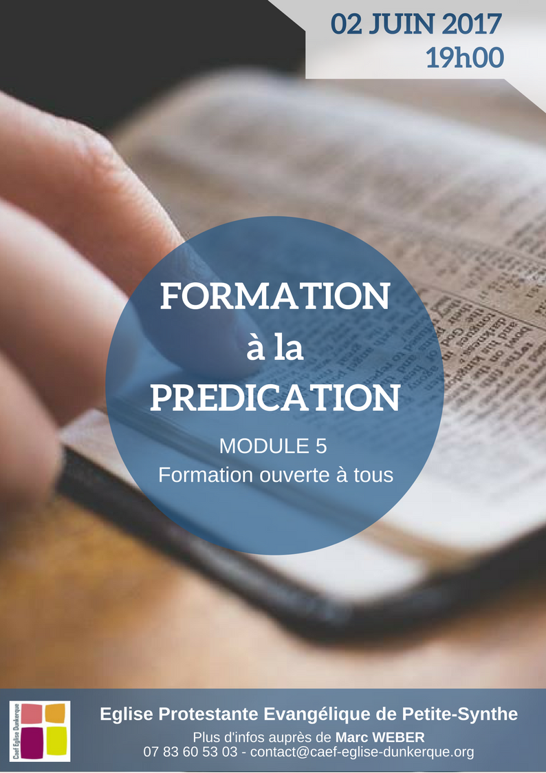 Formation à la Prédication Eglise Protestante Evangélique PetiteSynthe