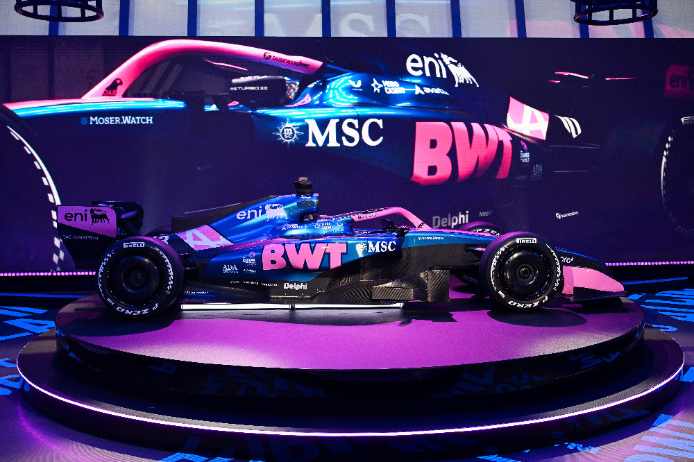 Die neue Lackierung des BWT Alpine Formula One Rennwagens