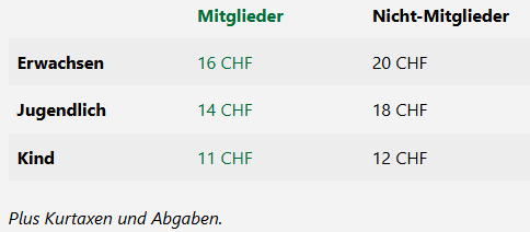 Mitgliederpreis gilt für Naturfreunde Mitglieder